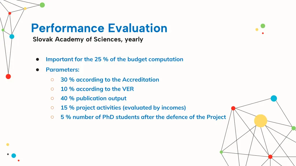 performance evaluation slovak academy of sciences