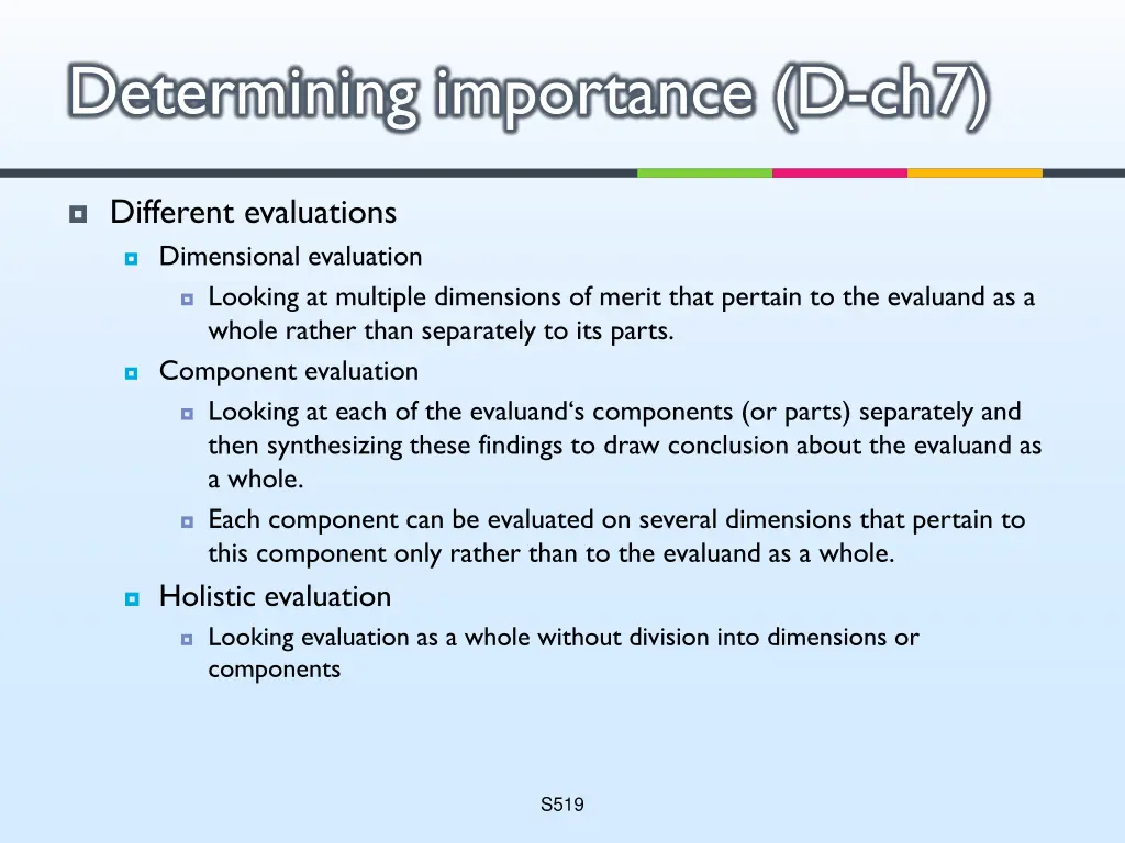 determining importance d ch7 1