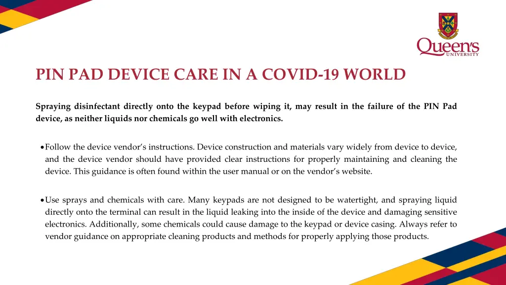 pin pad device care in a covid 19 world