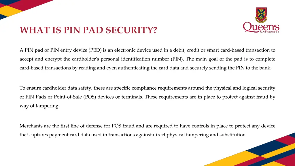 what is pin pad security