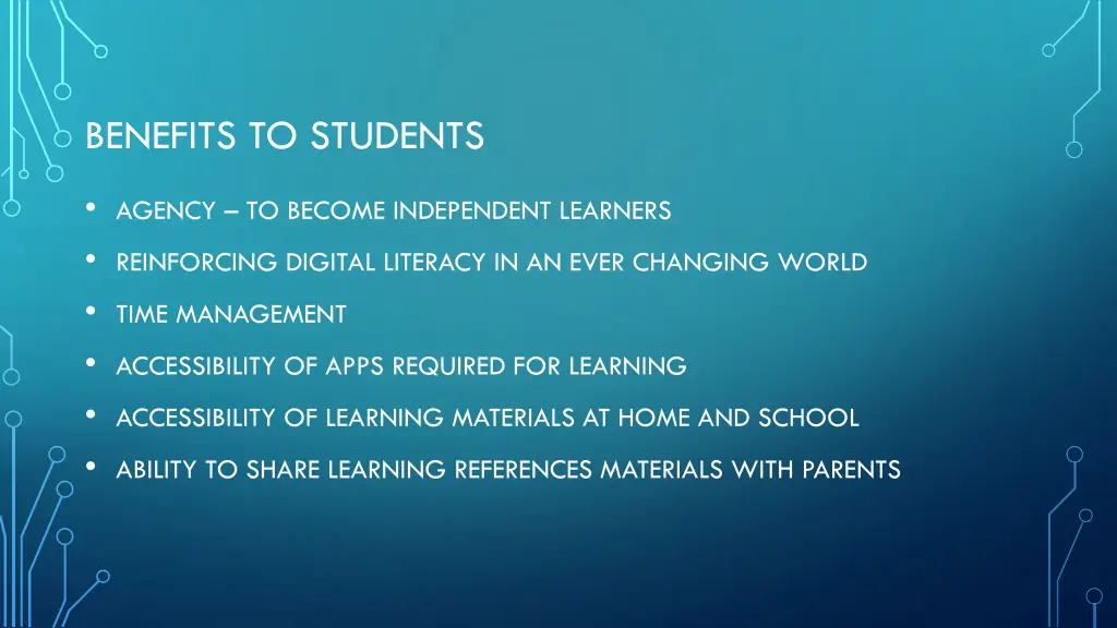 benefits to students