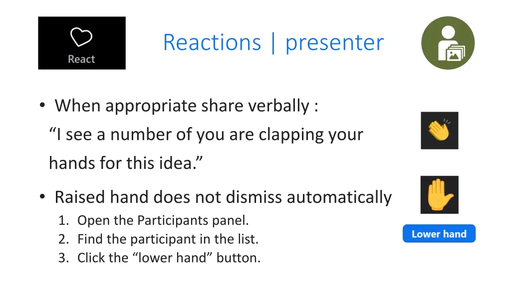 reactions presenter