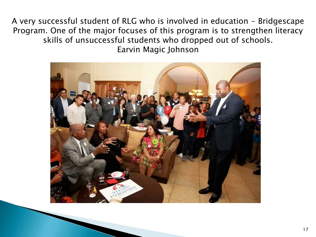 a very successful student of rlg who is involved