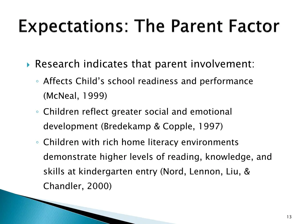 research indicates that parent involvement