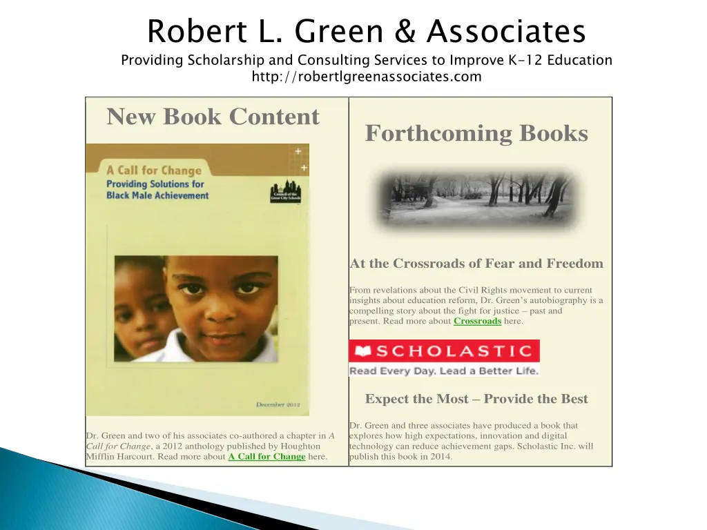 robert l green associates providing scholarship