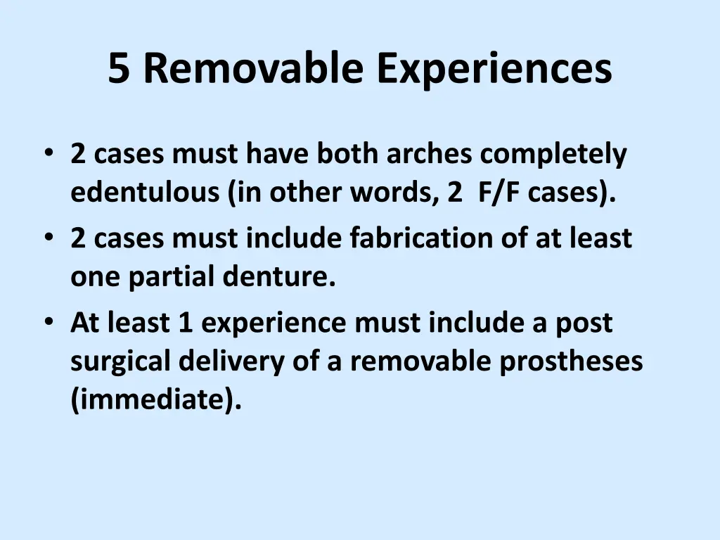 5 removable experiences