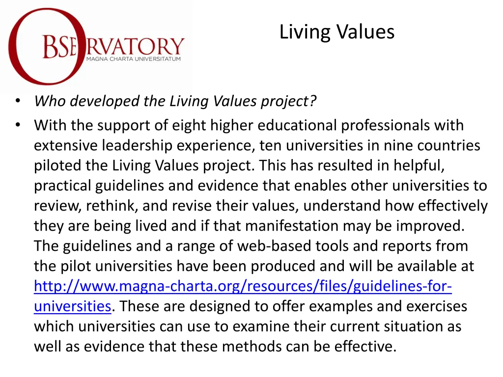 living values 12