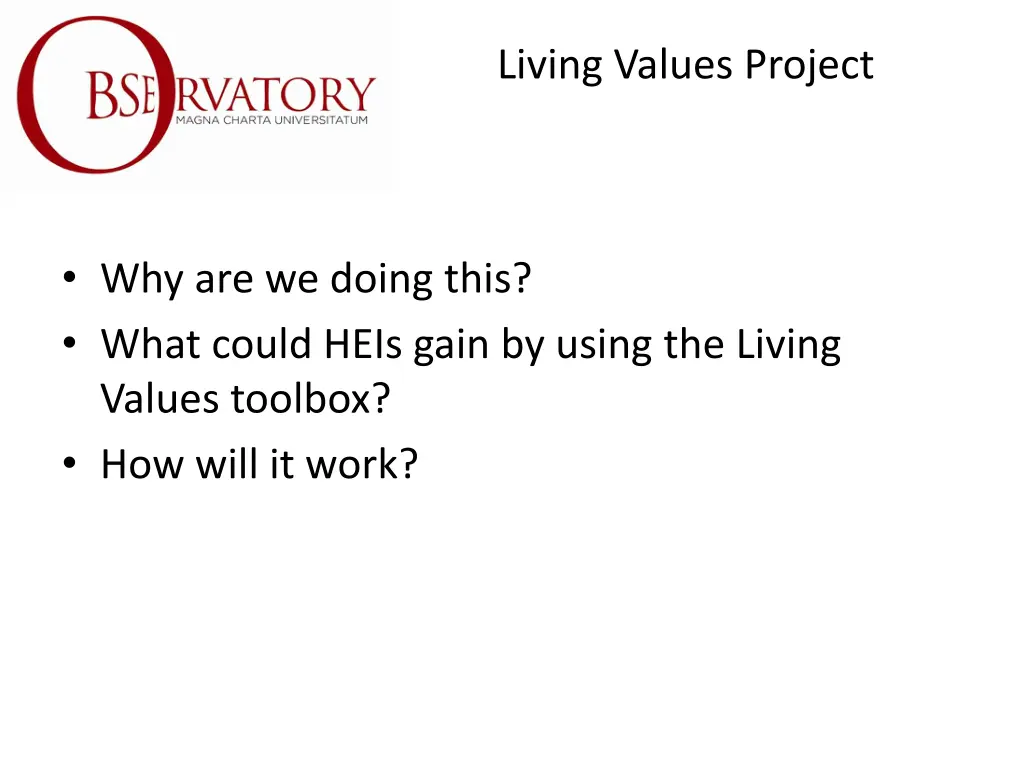 living values project