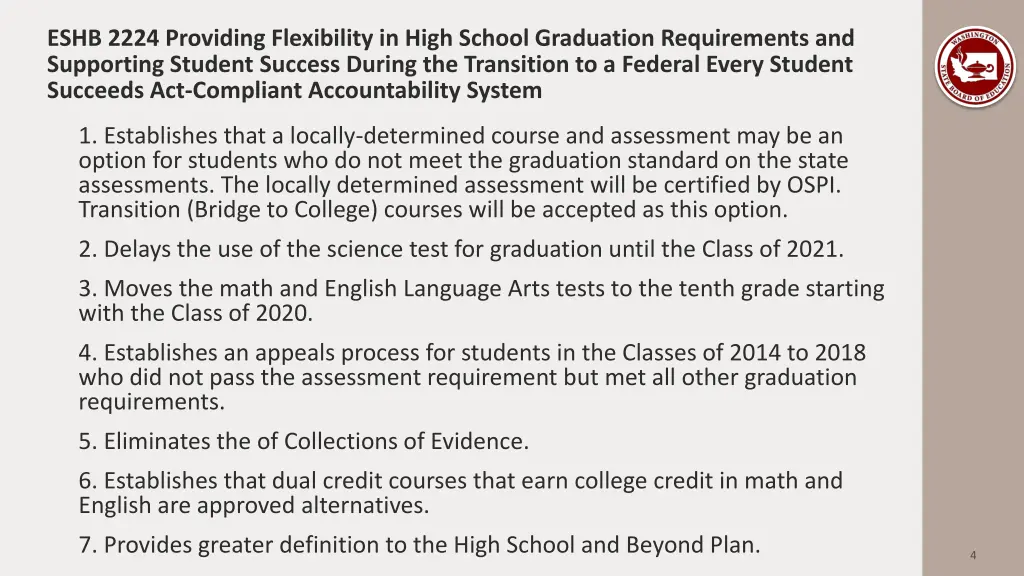 eshb 2224 providing flexibility in high school