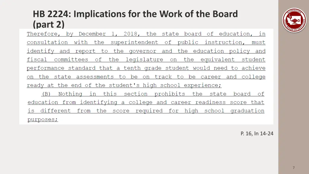 hb 2224 implications for the work of the board 1