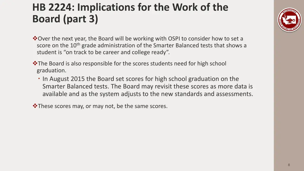 hb 2224 implications for the work of the board 2