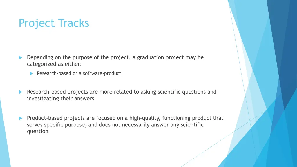 project tracks