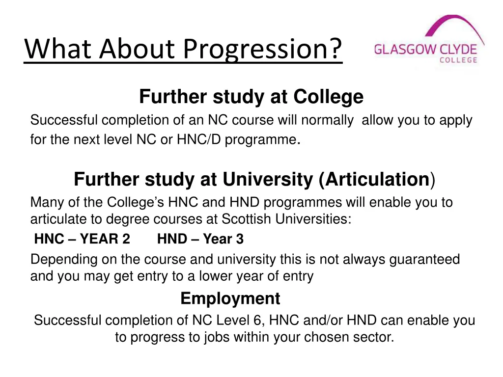 what about progression