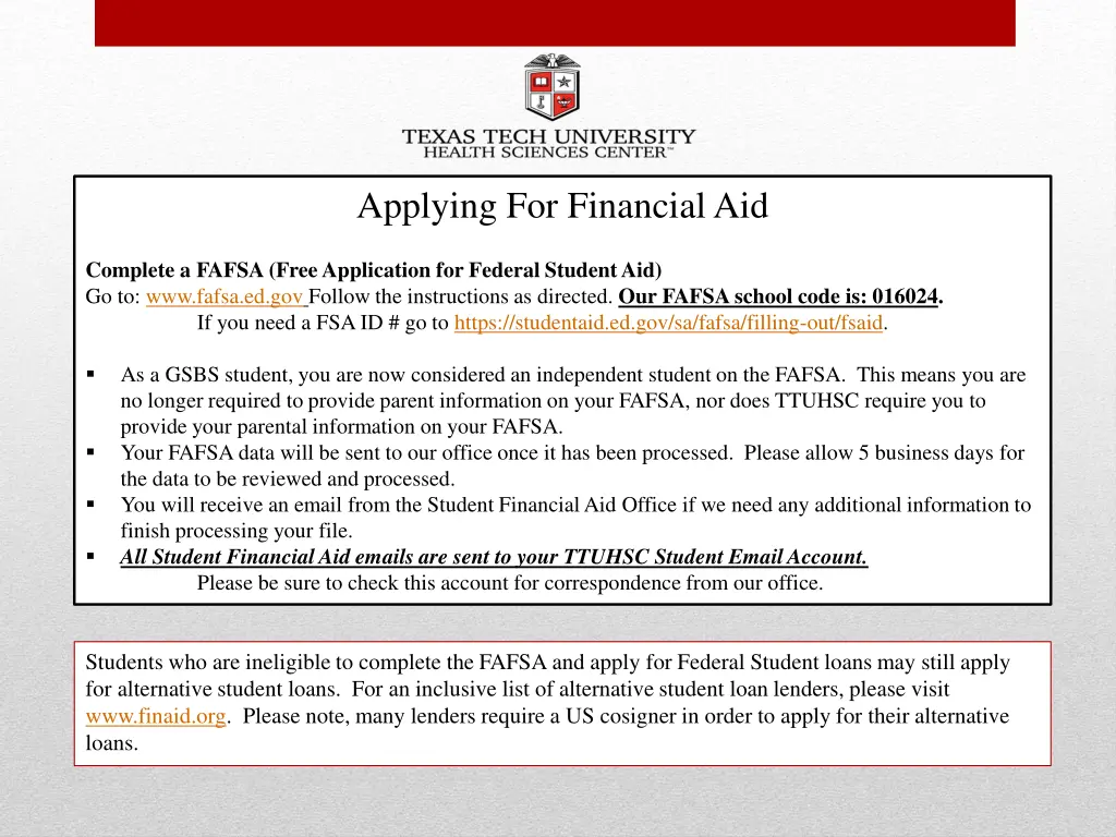 applying for financial aid