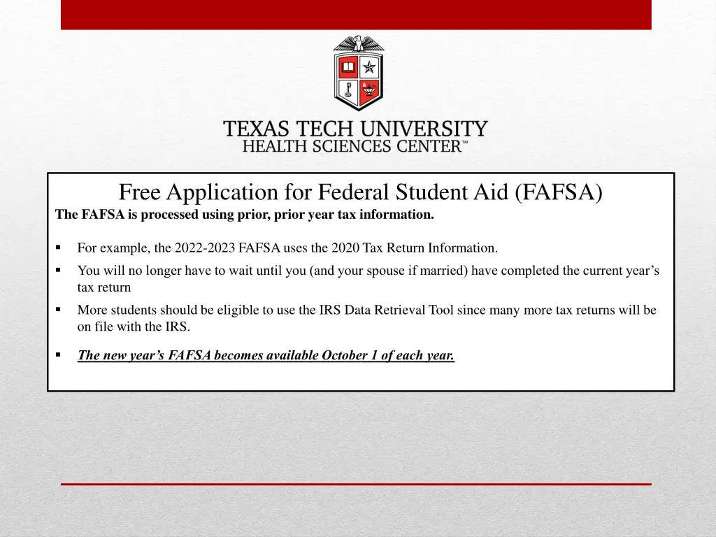 free application for federal student aid fafsa