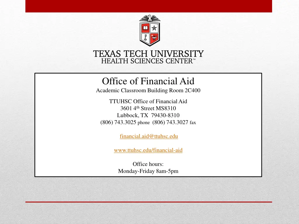 office of financial aid academic classroom