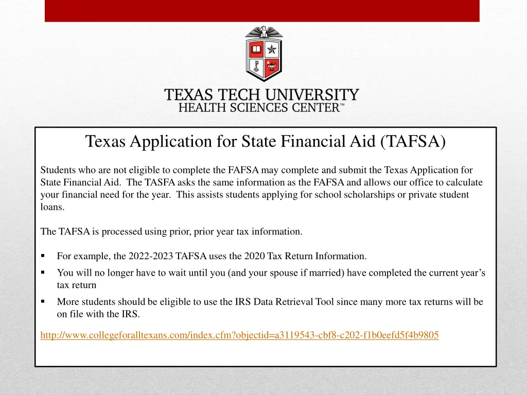 texas application for state financial aid tafsa