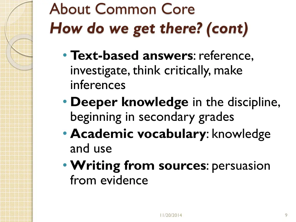 about common core how do we get there cont