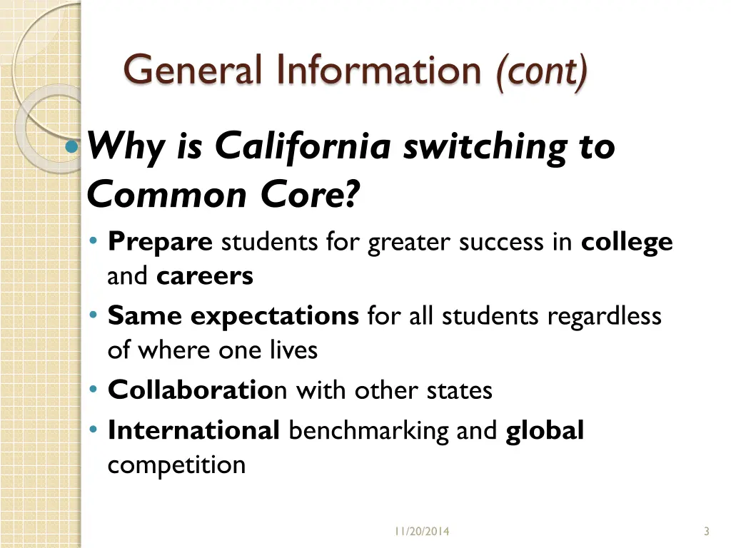 general information cont