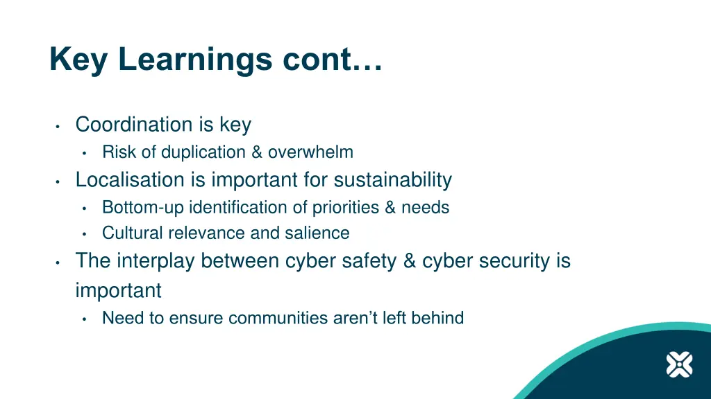 key learnings cont