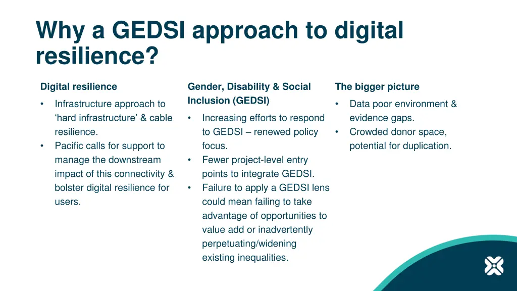 why a gedsi approach to digital resilience