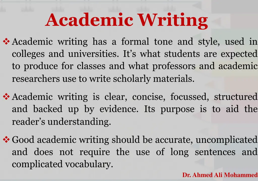 academic writing 1