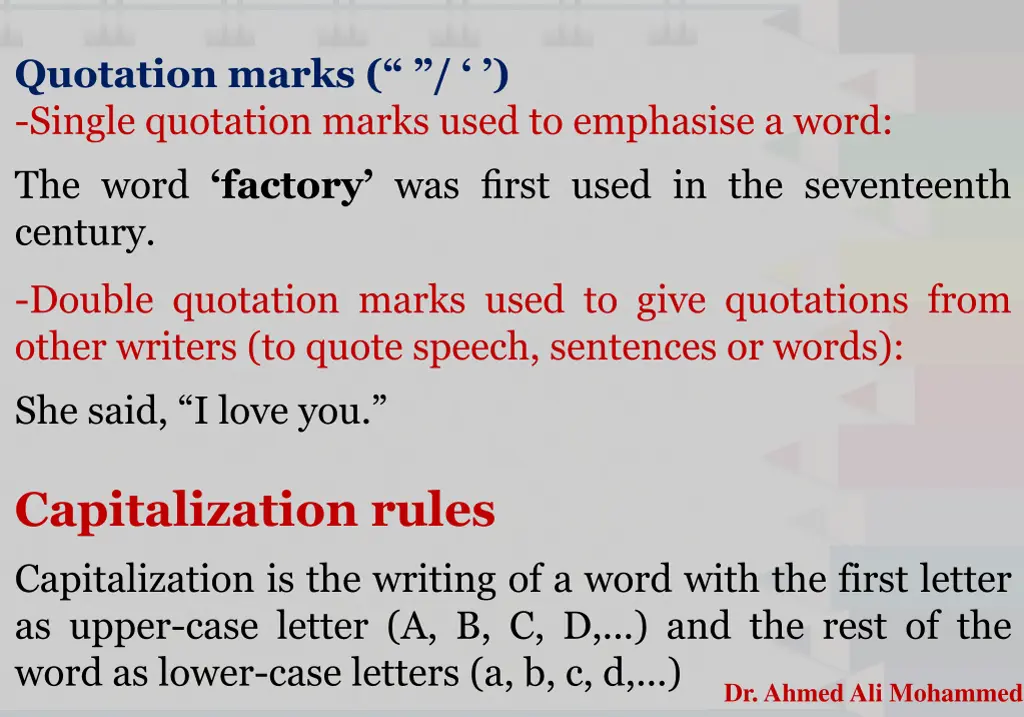 quotation marks single quotation marks used