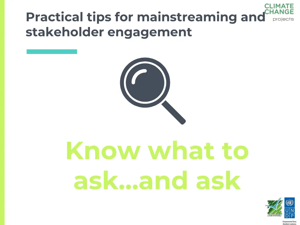 practical tips for mainstreaming and stakeholder 5
