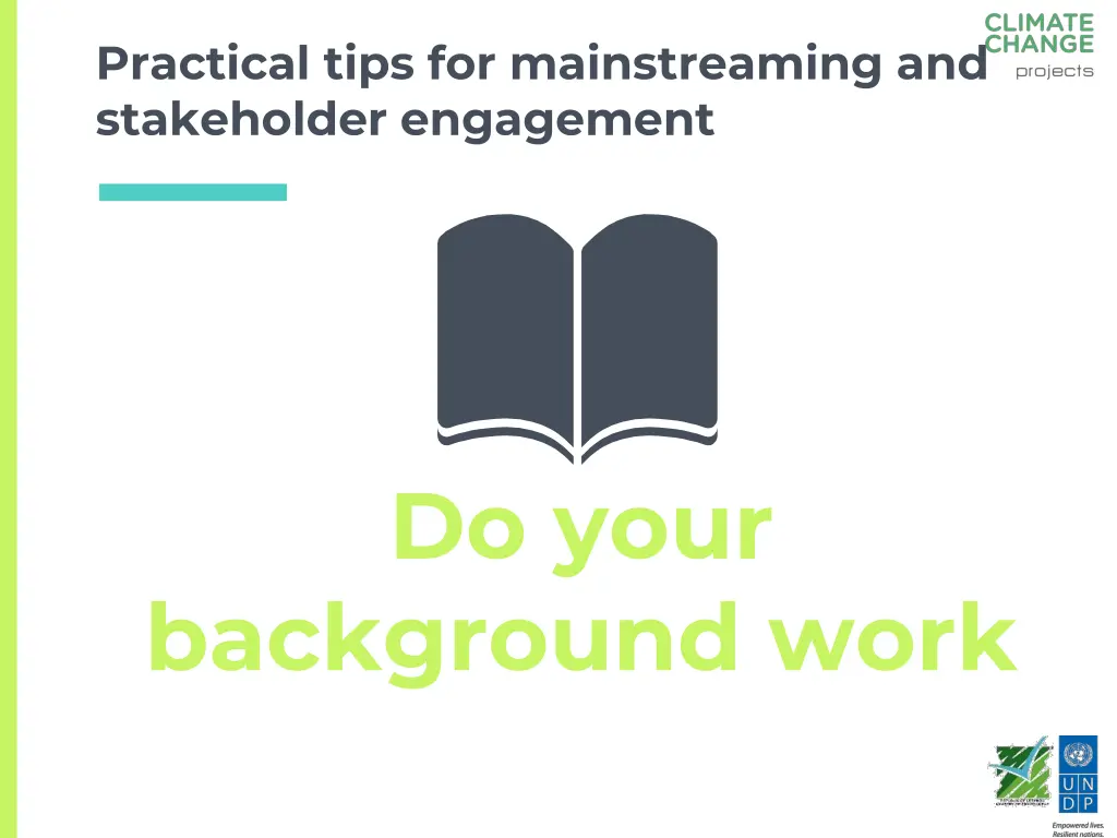 practical tips for mainstreaming and stakeholder