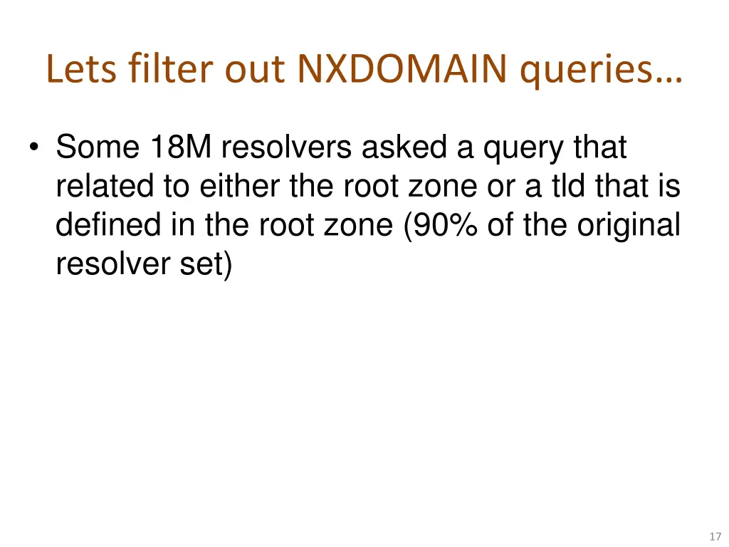 lets filter out nxdomain queries
