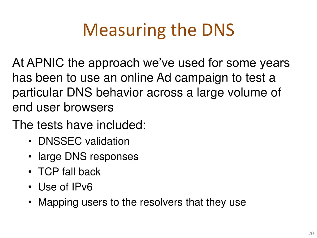 measuring the dns