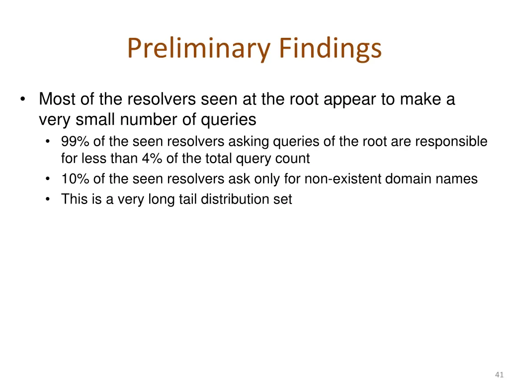preliminary findings