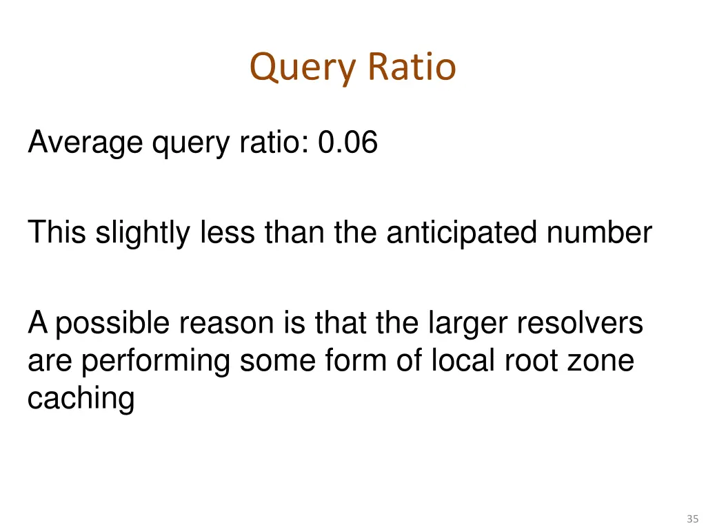 query ratio 1