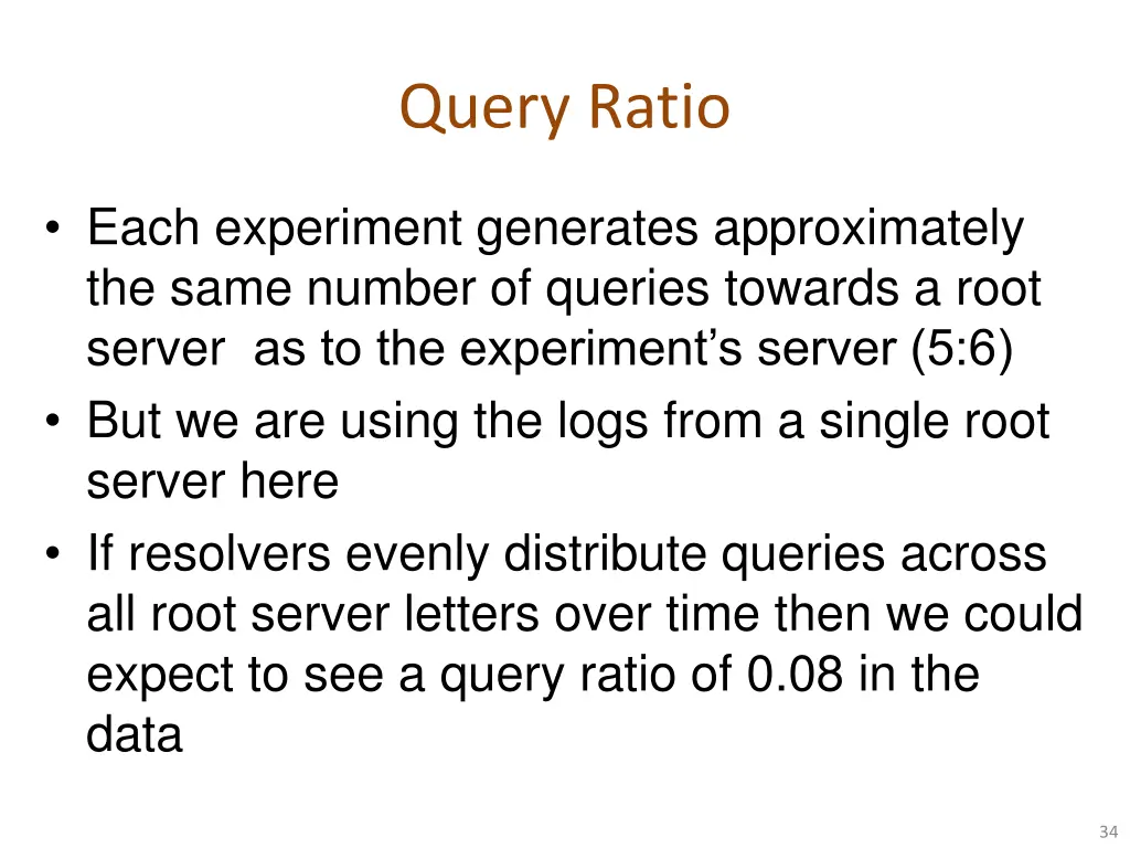 query ratio