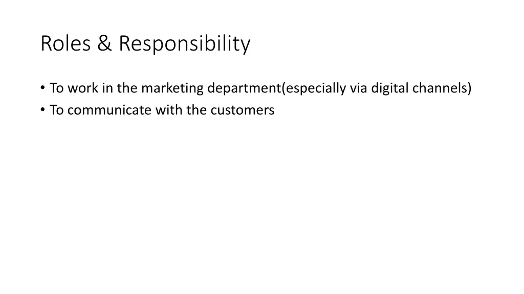 roles responsibility