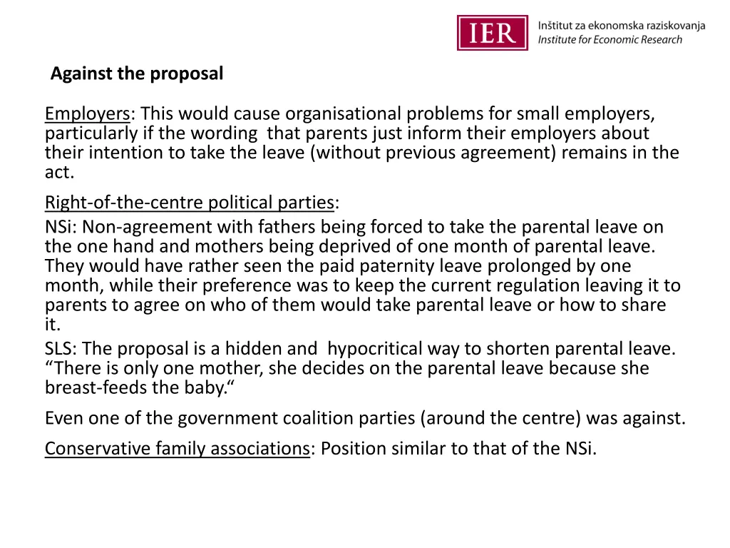 against the proposal