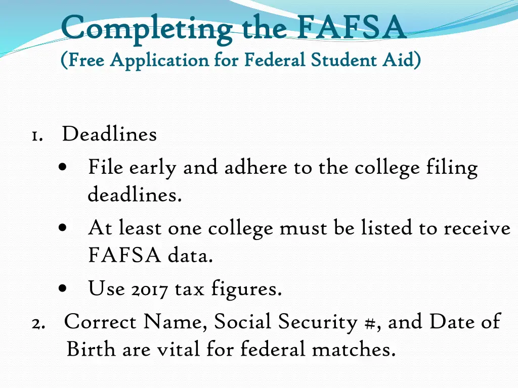 completing the fafsa completing the fafsa free