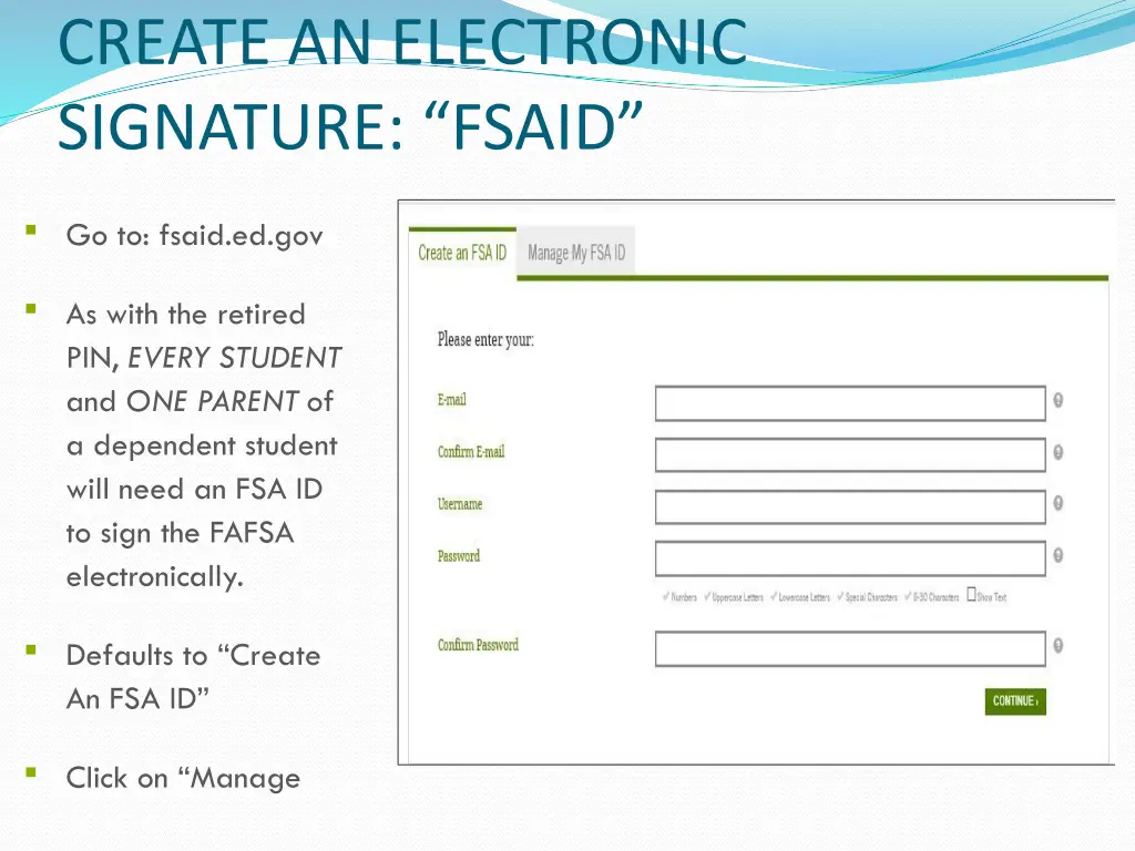 create an electronic signature fsaid