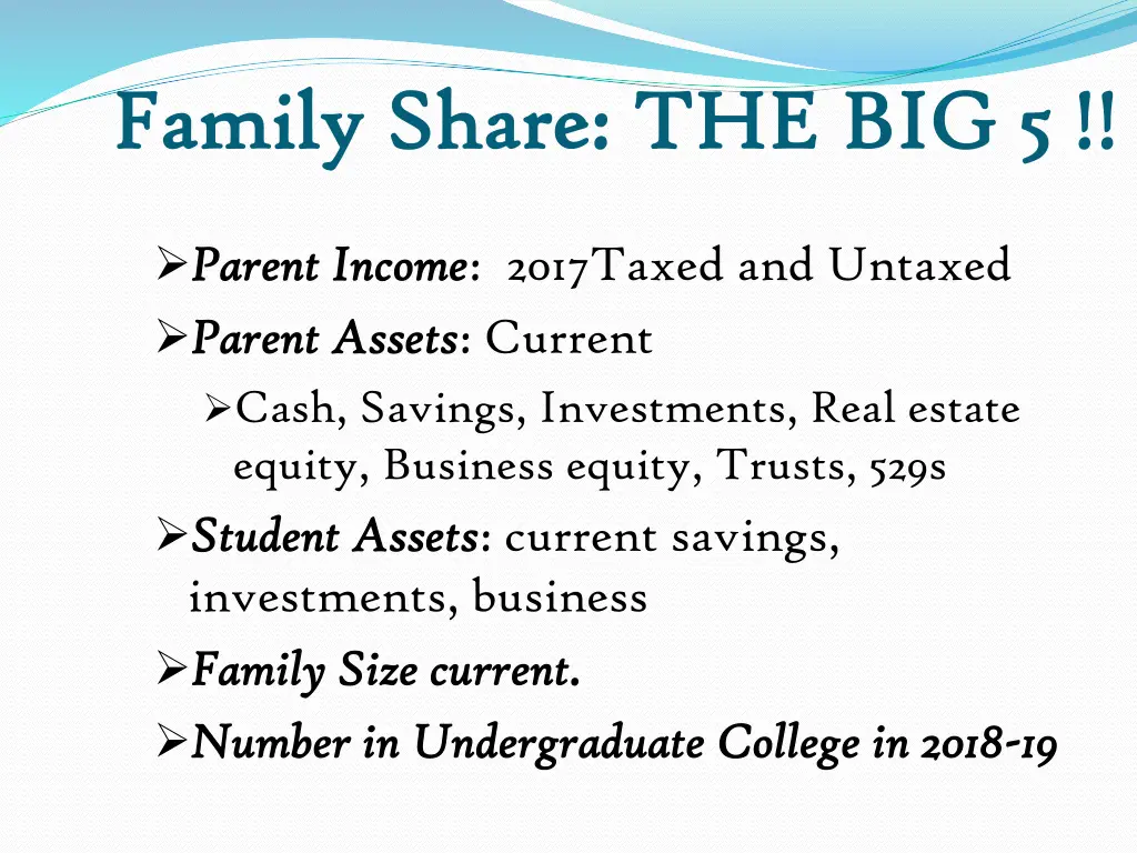family share family share the big 5