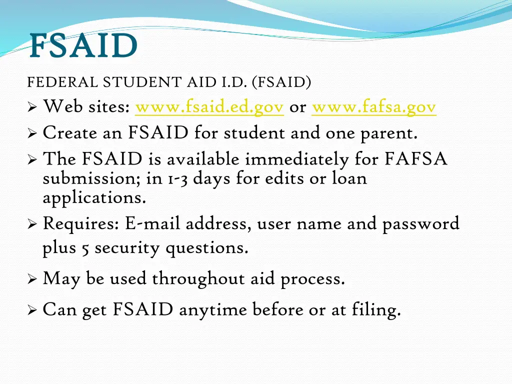 fsaid fsaid