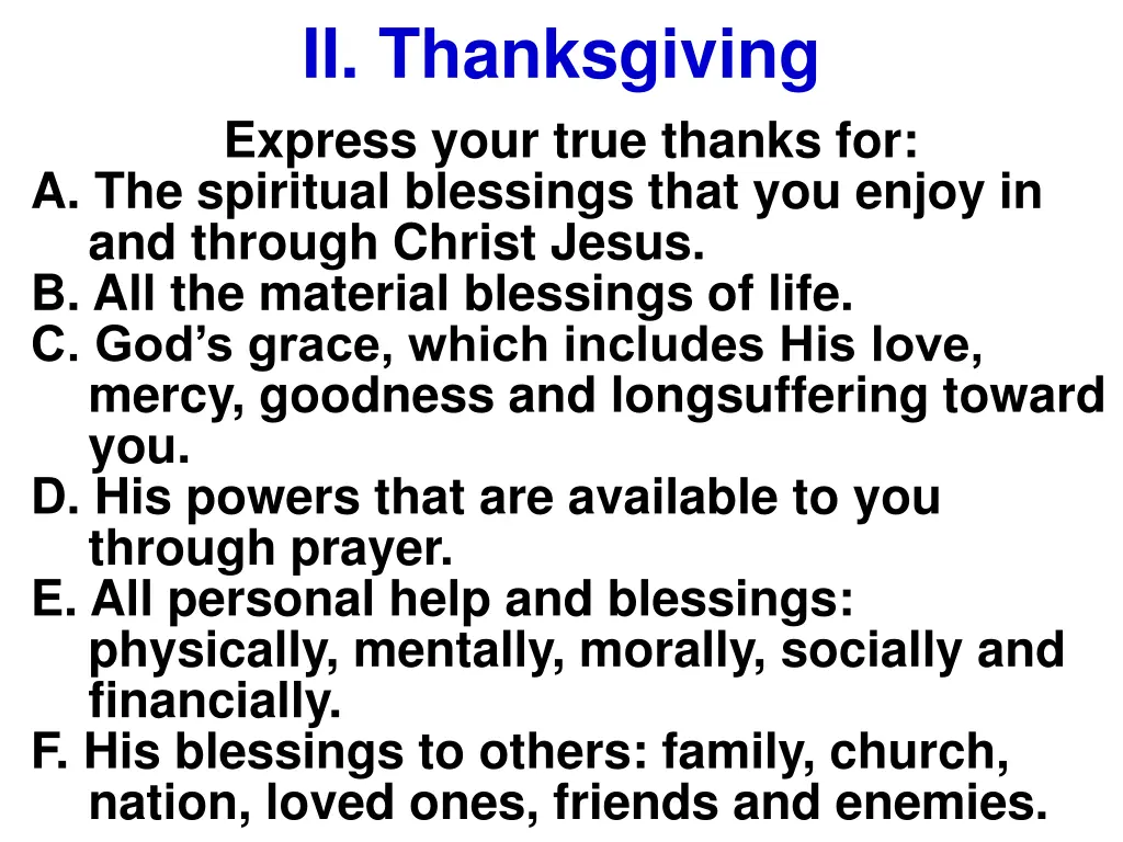ii thanksgiving express your true thanks