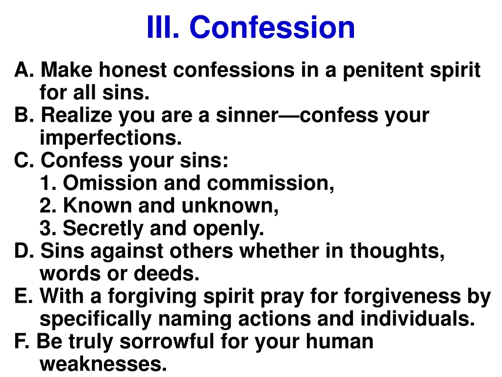 iii confession
