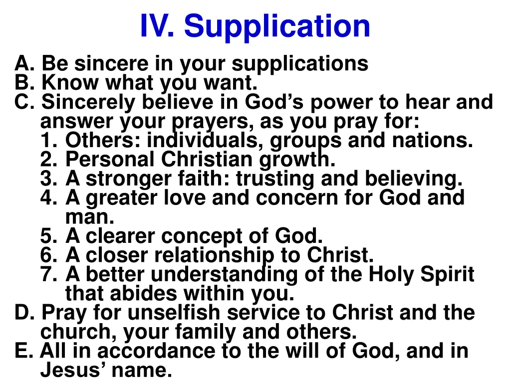 iv supplication