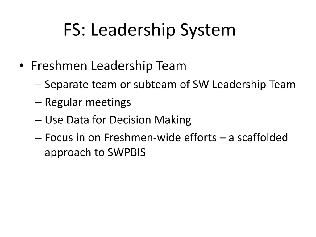 fs leadership system
