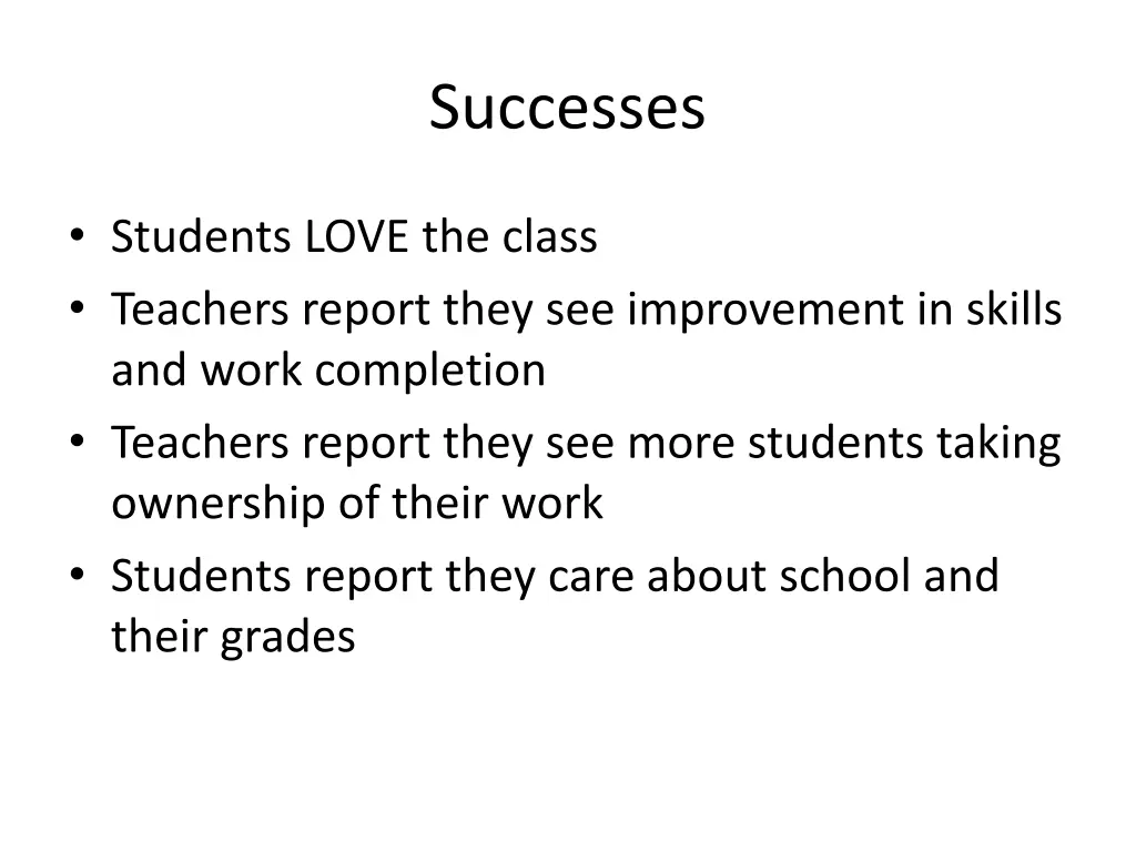 successes