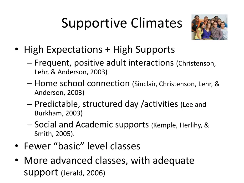 supportive climates