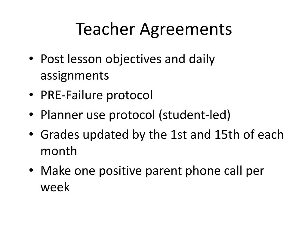 teacher agreements