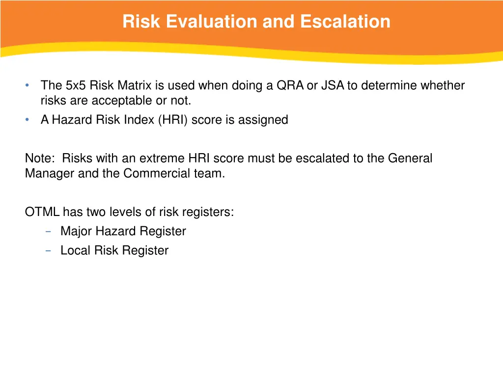 risk evaluation and escalation