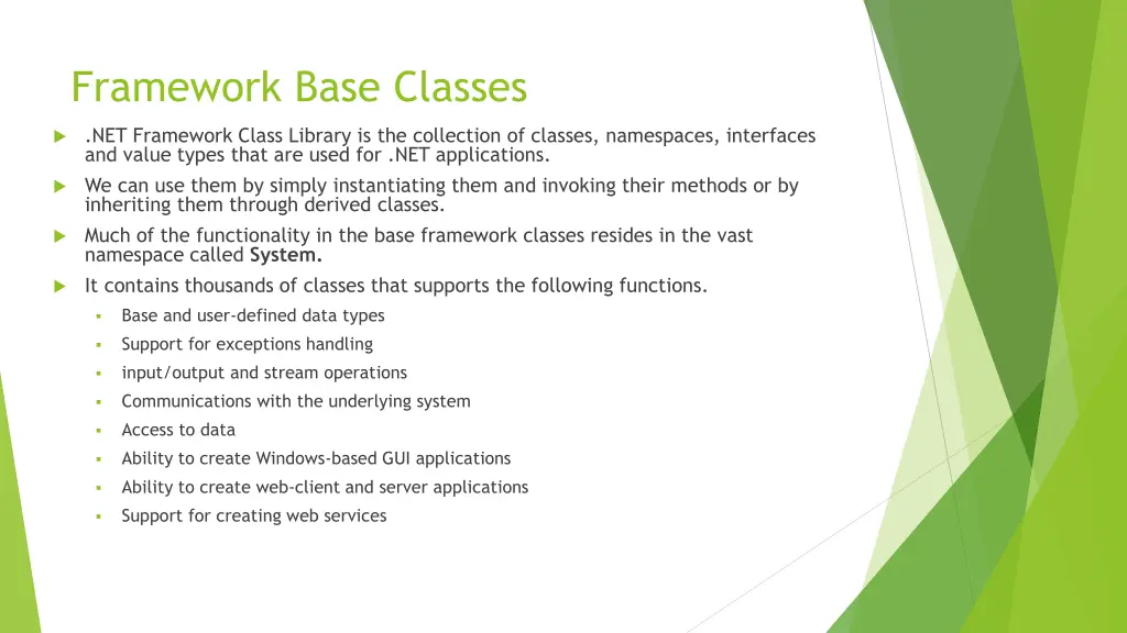 framework base classes