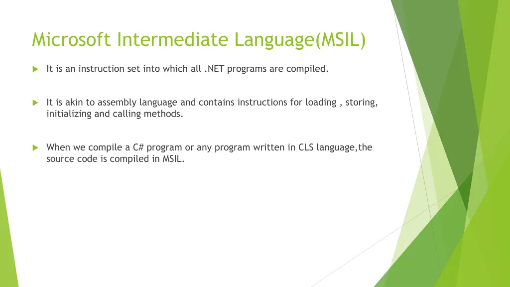 microsoft intermediate language msil